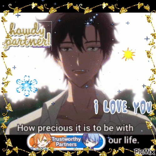 A Picture Of A Man With The Words " How Precious It Is To Be With Our Life " On It GIF