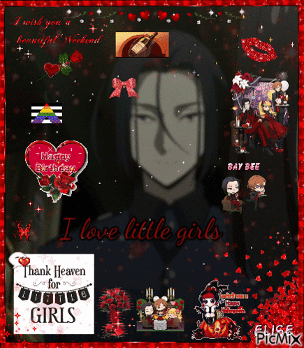 A Picture Of A Man With The Words I Love Little Girls On It GIF