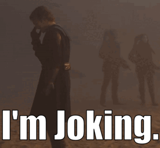 A Picture Of A Man With The Words I 'M Joking On The Bottom GIF