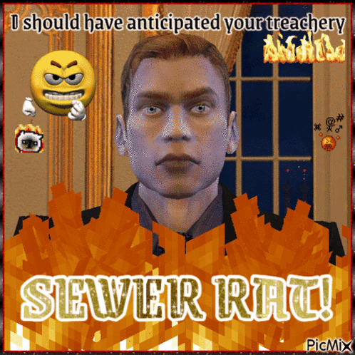 A Picture Of A Man With The Words I Should Have Anticipated Your Treachery GIF