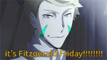 A Picture Of A Man With The Words " It 'S Fitzgerald Friday " GIF