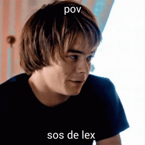A Picture Of A Man With The Words Pov Sos De Lex GIF