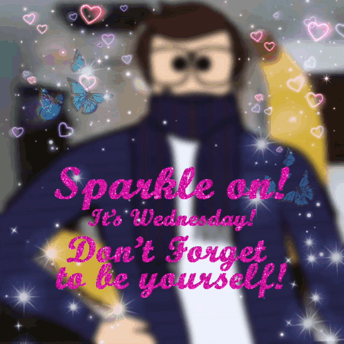 A Picture Of A Man With The Words Sparkle On It 'S Wednesday On It GIF