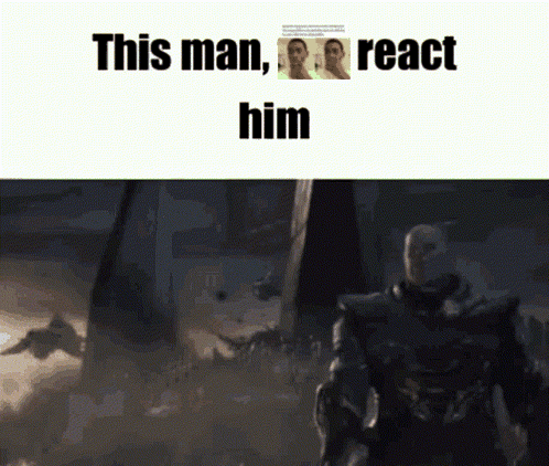 A Picture Of A Man With The Words " This Man React Him " On It GIF