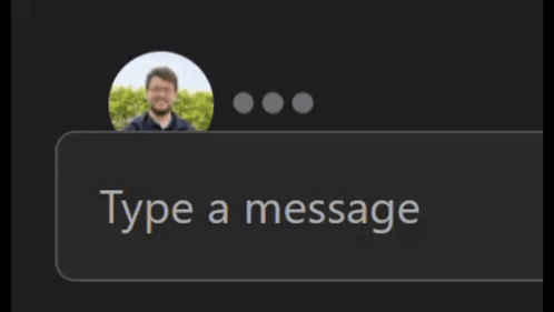 a picture of a man with the words type a message below him