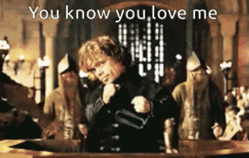 A Picture Of A Man With The Words You Know You Love Me On It GIF