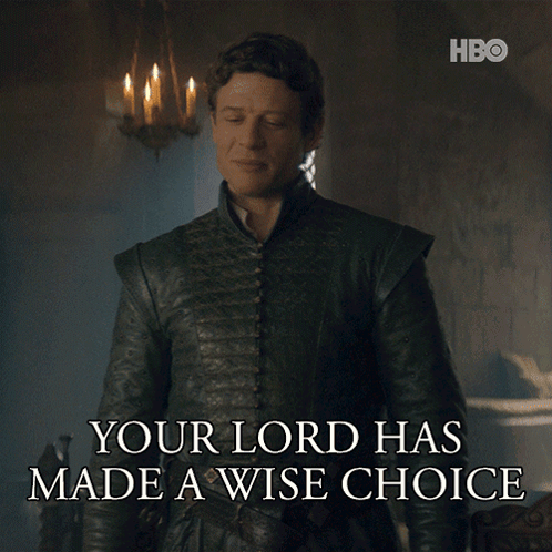 A Picture Of A Man With The Words Your Lord Has Made A Wise Choice Above Him GIF