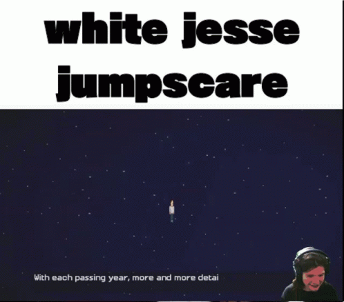 A Picture Of A Minecraft Character That Says White Jesse Jumpscare GIF