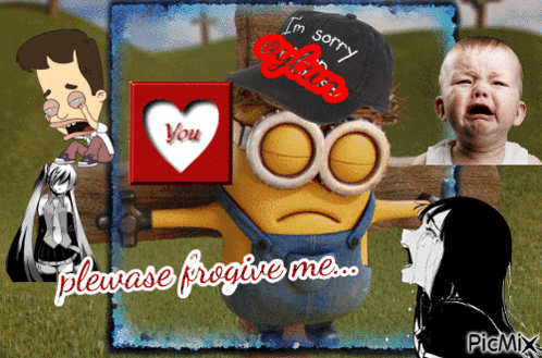 A Picture Of A Minion With A Hat That Says I 'M Sorry Officer GIF