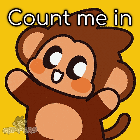 A Picture Of A Monkey With The Words Count Me In GIF