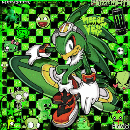 A Picture Of A Monster Energy Drink And A Cartoon Character GIF