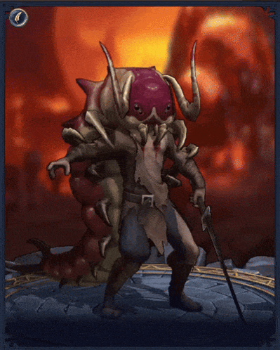 a picture of a monster with horns and a sword