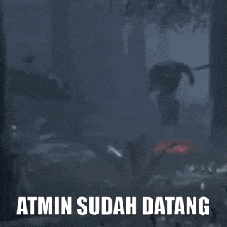 A Picture Of A Monster With The Words Atmin Sudah Datang GIF