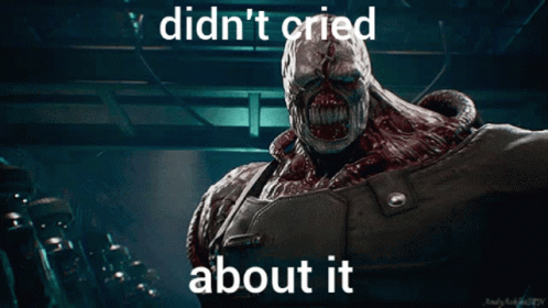 A Picture Of A Monster With The Words Did N't Cried About It On It GIF