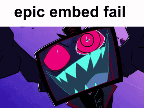 A Picture Of A Monster With The Words Epic Embed Fail GIF
