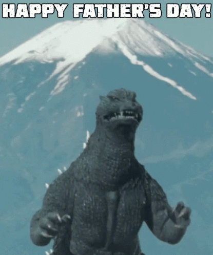 A Picture Of A Monster With The Words Happy Father 'S Day On It GIF