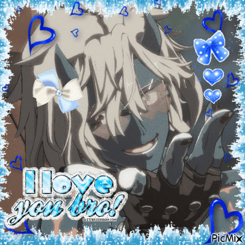 A Picture Of A Monster With The Words I Love You Bro GIF