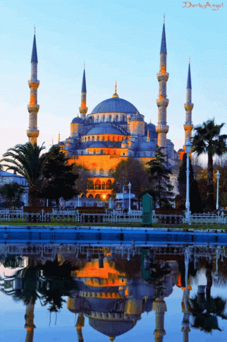 A Picture Of A Mosque With The Words Dark Angel At The Bottom GIF