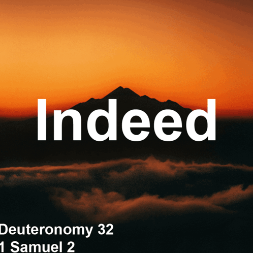 A Picture Of A Mountain And The Word Indeed GIF