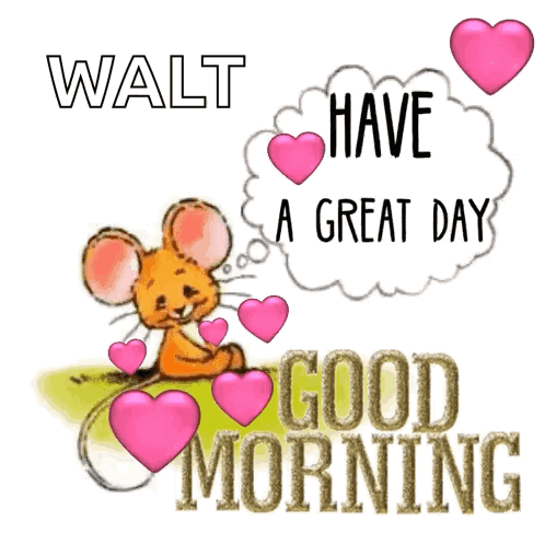 A Picture Of A Mouse With Hearts And The Words Have A Great Day GIF