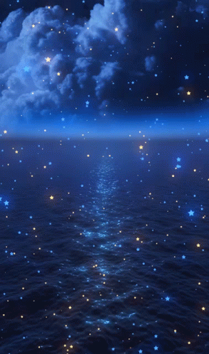 A Picture Of A Night Sky With Stars And The Name Geya Shovcova On The Bottom GIF