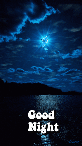 A Picture Of A Night Sky With The Words Good Night GIF