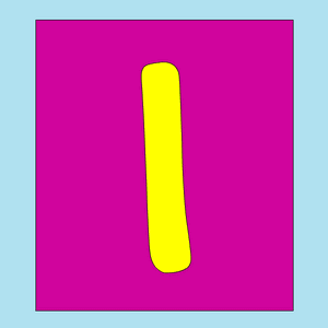 A Picture Of A Penguin And The Letter I On A Blue And Pink Background GIF