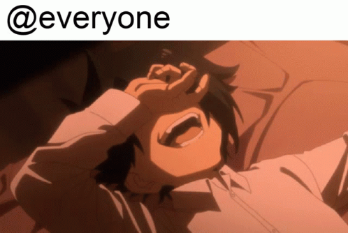 A Picture Of A Person Covering Their Face With Their Hand And The Words Everyone Below It GIF