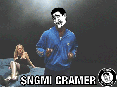 A Picture Of A Person Cutting A Piece Of Cloth With The Caption $ Ngmi Cramer GIF