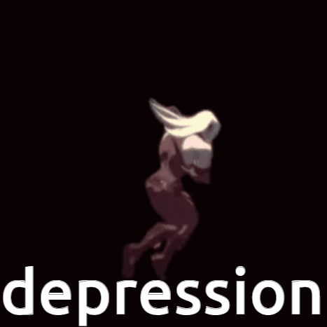 A Picture Of A Person Laying On The Ground With The Word Depression Written Below Them . GIF