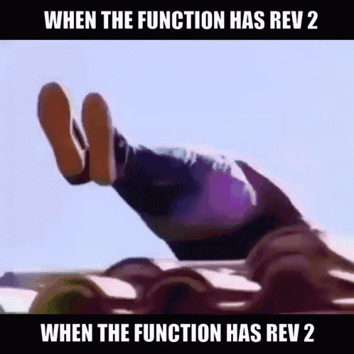 a picture of a person 's feet with the caption when the function has rev 2
