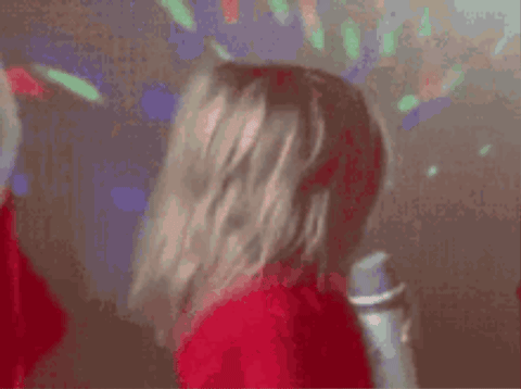 A Picture Of A Person Singing Into A Microphone With The Words Have A Good Night GIF