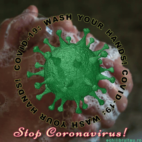 A Picture Of A Person Washing Their Hands With The Words " Wash Your Hands " GIF
