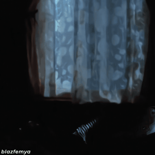 A Picture Of A Person Wearing A Mask Has The Name Blazfemya On The Bottom Right GIF
