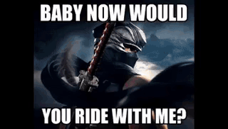 A Picture Of A Person With A Sword And The Words `` Would You Lie For Me '' . GIF
