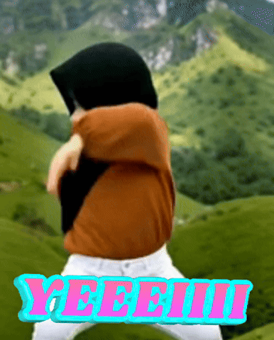 a picture of a person with the word yeeeiii written on it