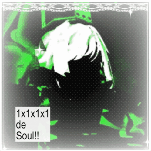a picture of a person with the words 1x1x1 de soul written on it
