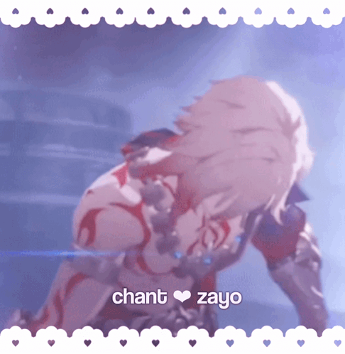 A Picture Of A Person With The Words Chant Zayo Written On It GIF