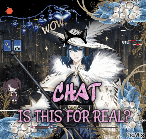 A Picture Of A Person With The Words Chat Is This For Real Written On It GIF