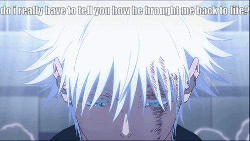 A Picture Of A Person With The Words Do I Really Have To Tell You How He Brought Me Back To Life On The Bottom GIF