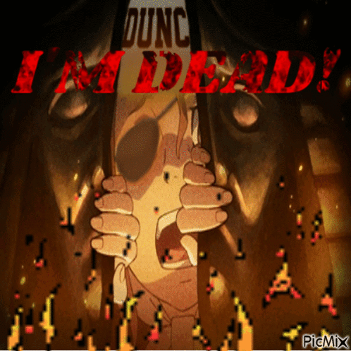 A Picture Of A Person With The Words Dunc I 'M Dead GIF