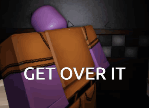 A Picture Of A Person With The Words Get Over It Written On It GIF