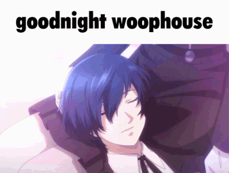 A Picture Of A Person With The Words Goodnight Woophouse Written On It GIF