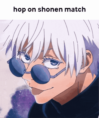 A Picture Of A Person With The Words Hop On Shonen Match GIF