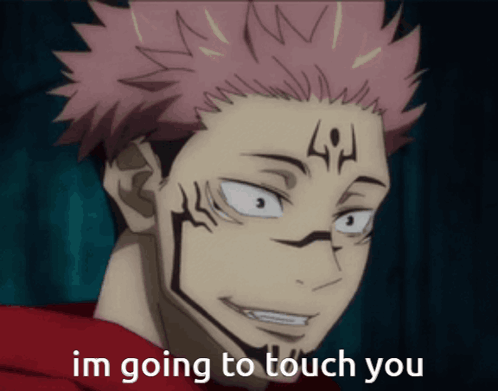 A Picture Of A Person With The Words Im Going To Touch You GIF