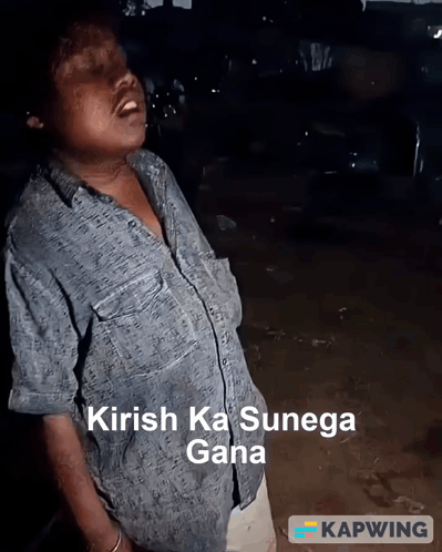 A Picture Of A Person With The Words " Kirish Ka Sunega Gana " On It GIF