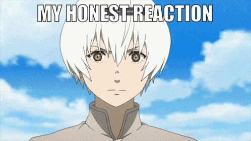 A Picture Of A Person With The Words My Honest Reaction Written On It GIF