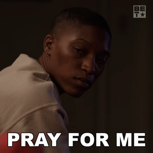 A Picture Of A Person With The Words Pray For Me Written On It GIF