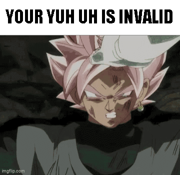 A Picture Of A Person With The Words Your Yuh Uh Is Invalid On It GIF