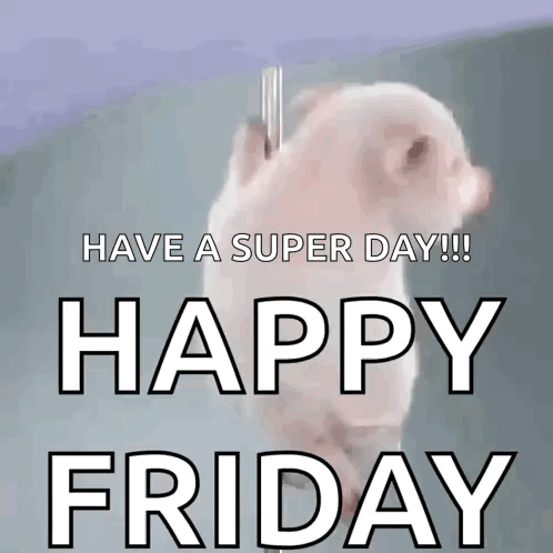A Picture Of A Pig With The Words Have A Super Day Happy Friday GIF